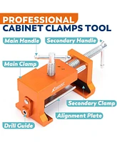 Xdovet Cabinet Clamps Face Frame Cabinet Clamps for Cabinets Installation Easy to Operate and Accurate Positioning Complimentary a Drill Orange-2Pack