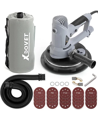 Xdovet Drywall Sander, 710W Portable Electric Drywall Sander with Vacuum Dust Collector, Led Light, Handheld Electric Sander for Drywall with 6 Variab