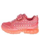 Disney Toddler and Little Girls Moana Hook and Loop Light Up Fashion Sneakers