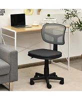 Gouun Armless Computer Chair Height-Adjustable with Breathable Mesh for Home Office