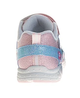 Disney Toddler and Little Girls Stitch Angel Hook Loop Pull Tab Light Up Fashion Sneakers