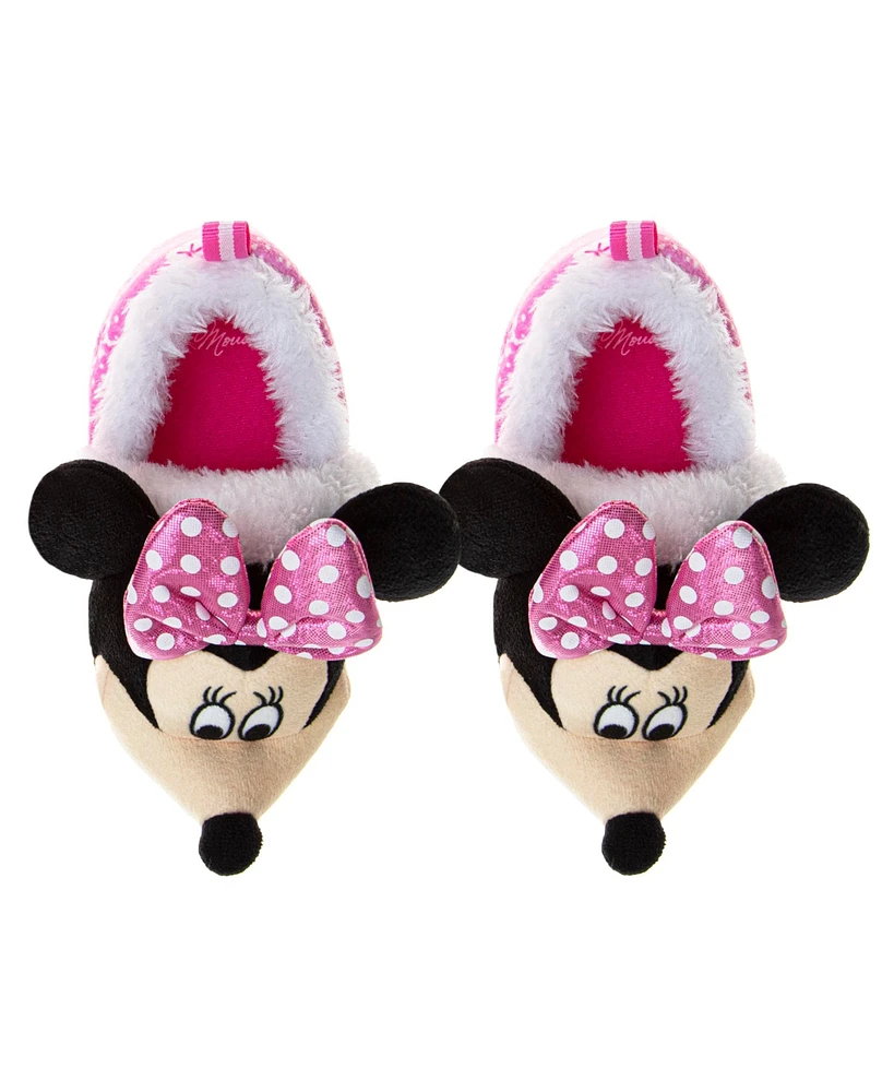 Disney Toddler and Little Girls Minnie Mouse Dual Sizes Slippers