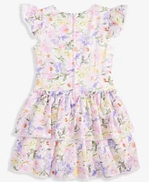 Rare Editions Toddler and Little Girls Floral Eyelet Drop Waist Dress