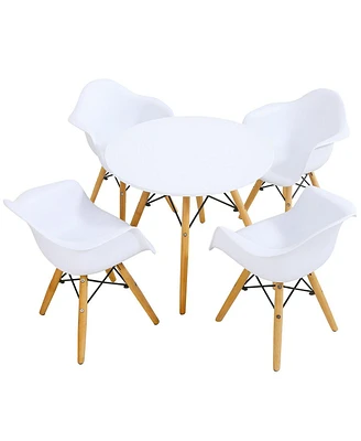 Gouun 5 Piece Kids Modern Round Table Chair Set