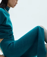 Mango Women's Zipper Knit Midi Skirt