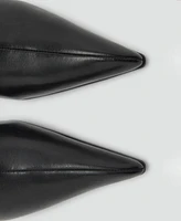 Mango Women's Leather Pointed Ankle Boots