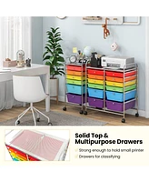 Gouun 12 Drawers Rolling Cart Storage Scrapbook Paper Organizer Bins-Deep