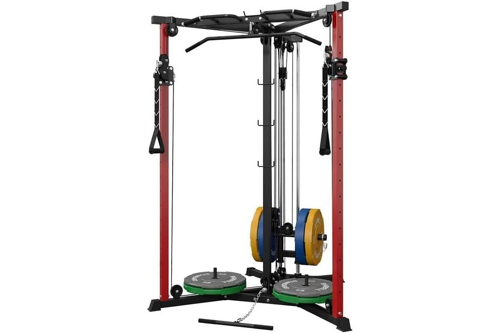 Er Kang Cable Crossover Machine, Functional Trainer with 17 Adjustable Positions, Home Gym Equipment with High and Low Pulley System for Lat Pulldowns