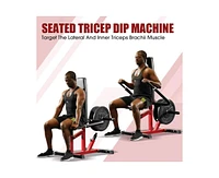 Er Kang Seated Dip Machine Plate Loaded- Tricep Dip Press Machine with Cable Bar for Biceps Chest Training, Hold up to 400LBS