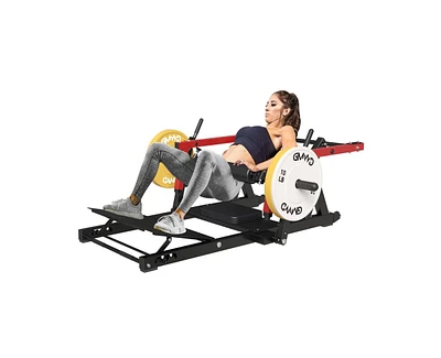 Er Kang Hip Thrust Machine, 800LBS Plate-Loaded Glute Bridge Machine with Weight Holder, Heavy Duty Butt Exercise Equipment for Glute Muscles Building