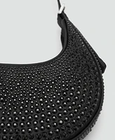 Mango Women's Crystal Detail Shoulder Bag