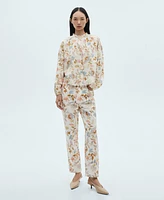 Mango Women's Floral Print Cotton Blouse