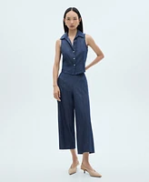 Mango Women's Denim Effect Culotte Pant