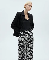 Mango Women's Floral Print Straight Pants