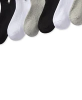 Polo Ralph Lauren Little & Big Boys Solid Quarter Crew Socks, 6-Pack