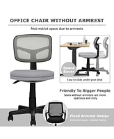 Gouun Armless Computer Chair with Height Adjustment and Breathable Mesh for Home Office