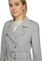 Calvin Klein Petite Belted Long-Sleeve Trench Coat Jacket