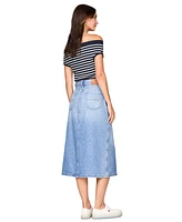 Tommy Jeans Women's Claire Front-Slit Midi Denim Skirt