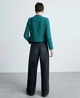 Mango Women's Pocket Tweed Jacket