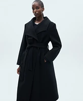 Mango Women's Belted Woolen Coat