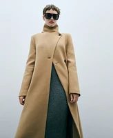 Mango Women's Belted Manteco Wool Coat