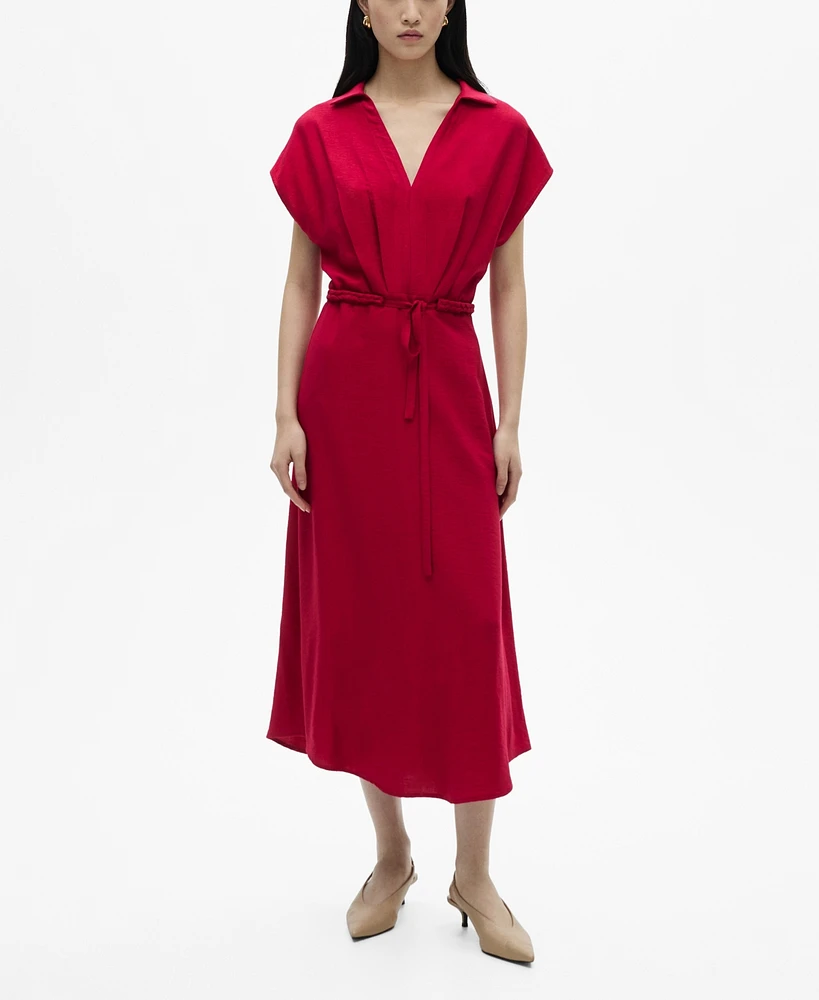 Mango Women's Dart Detail Cotton Dress