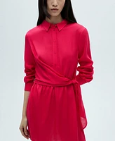 Mango Women's Knot Detail Shirt Dress