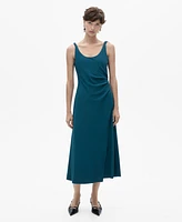 Mango Women's Ruched Midi Dress