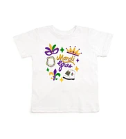 Little and Big Girls Mardi Gras Doodle Short Sleeve T-Shirt