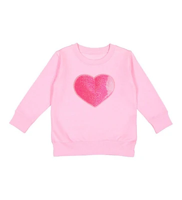 Sweet Wink Toddler Girls Heart Sequin Patch Valentine's Day Sweatshirt