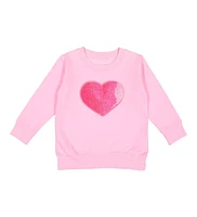 Sweet Wink Toddler Girls Heart Sequin Patch Valentine's Day Sweatshirt