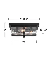 Franklin Iron Works Franklin Iron Grambling 11 3/4" Rustic Black 4-Light Ceiling Light