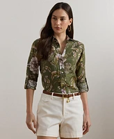 Lauren Ralph Women's Relaxed-Fit Floral Linen Shirt