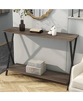 gaomon Side Table, 41.3" Narrow Console Table, Entryway Table with Metal Frame, Sofa Table, Hallway Table, Display Table for Living Room, Foyer, Bedro