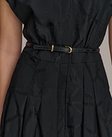 Donna Karan New York Women's Burnout Geo Belted Shirtdress