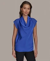 Donna Karan New York Women's Cap Sleeve Cowl Neck Top