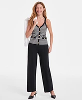 On 34th Women's Striped Knit Button Tank Top, Exclusively at Macy's