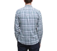 Barbour Men's Tailored-Fit Bridport Linen-Blend Plaid Shirt
