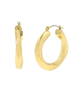 Steve Madden Woven Twist Medium Hoop Earrings