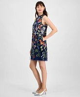 Anne Klein Women's Floral-Embroidered Tulle Shift Dress