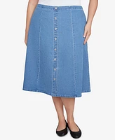 Alfred Dunner Plus Paneled Denim Skirt