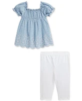 Polo Ralph Lauren Baby Chambray Top & Jersey Legging Set