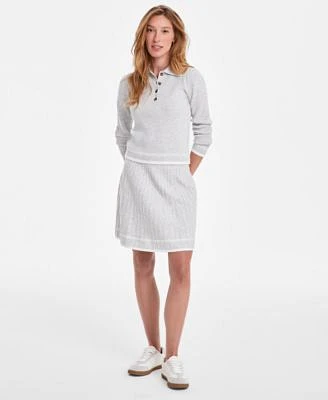 On 34th Womens Tipped Long Sleeve Polo Sweater Tipped Knit Skirt Exclusively At Macys