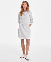 On 34th Womens Tipped Long Sleeve Polo Sweater Tipped Knit Skirt Exclusively At Macys