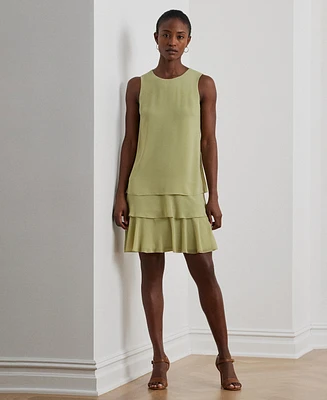 Lauren Ralph Women's Crinkle Georgette Shift Dress