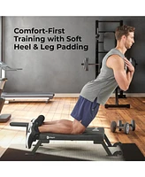 LifePro Nordic Curl Workout Bench - Hamstring and Glute Machine with Wheels for 1-Foot and 2-Foot Plates.