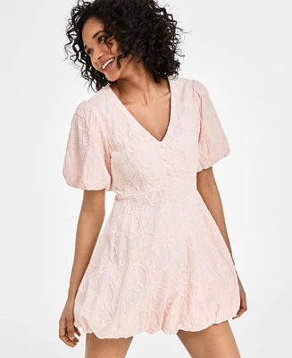 Seni & Cade Juniors' Embroidered Cotton Bubble-Hem Dress