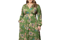 Kiyonna Plus Diana Long Sleeve Midi Dress