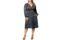 Women's Plus Diana Long Sleeve Midi Dress