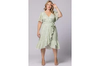Kiyonna Plus Palermo Lace Faux Wrap Cocktail Dress